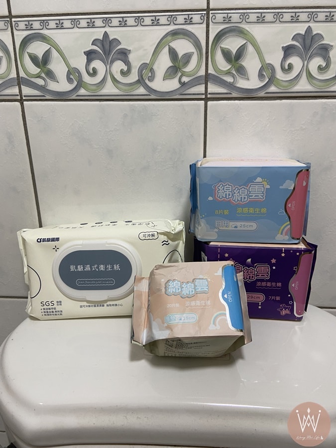 廁所必備組-綿綿雲涼感衛生棉+凱馺濕式衛生紙